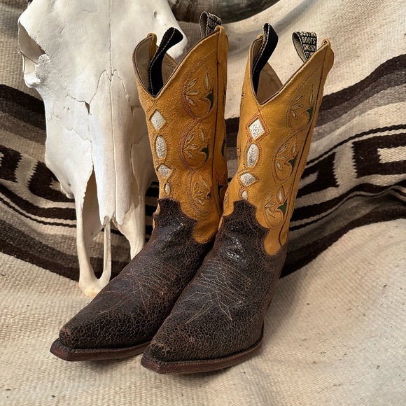 Bottes De Cowgirl Vintage Justin Tall – Taille US 8, Largeur A, Cuir Marron, Broderies, USA